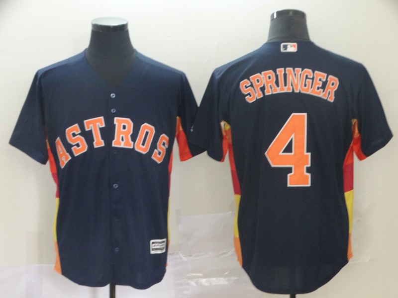 Men's Houston Astros #4 George Springer Navy Cool Base Stitched MLB Jersey